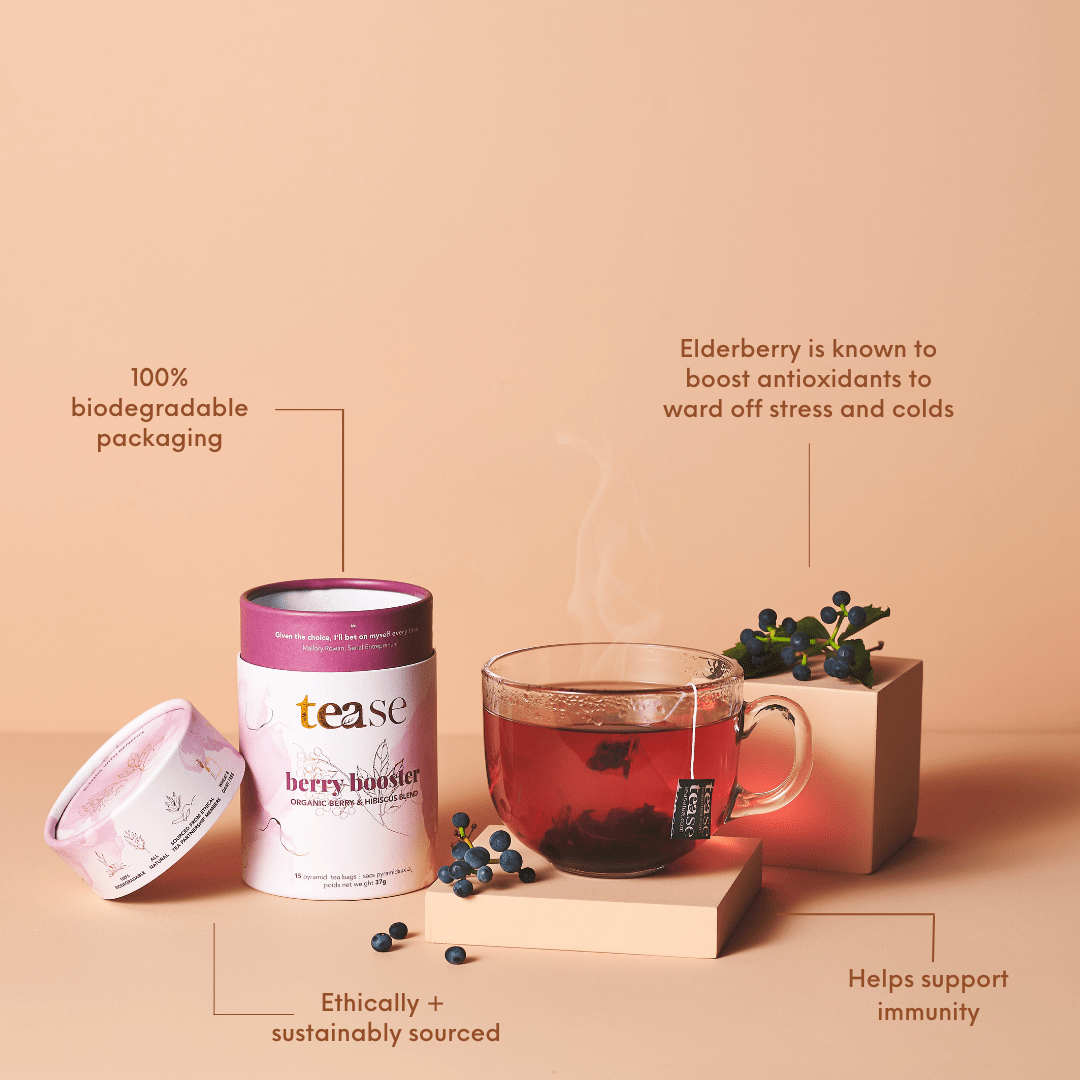 Tease | Wellness Tea Blends + Accessories - Berry Booster Tea | Iced or Hot Brew Wellness Tea
