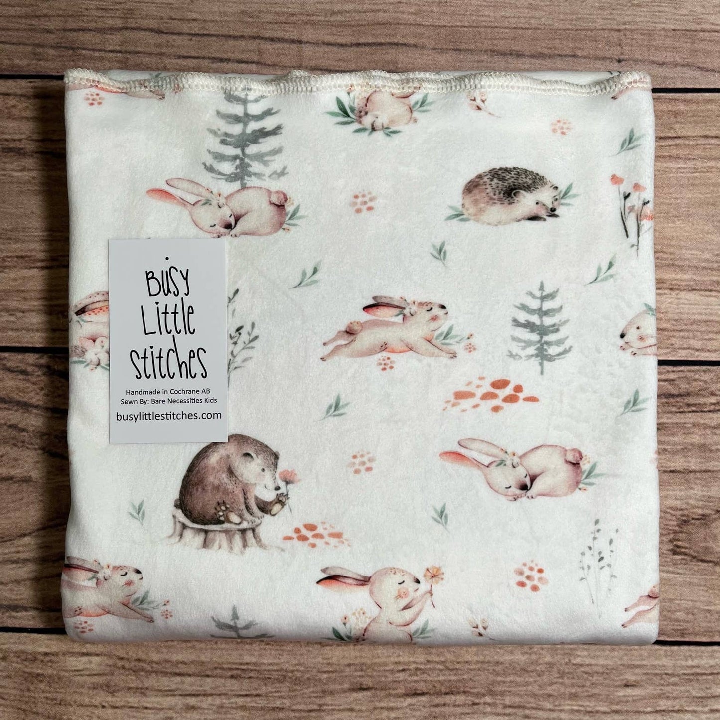 Busy Little Stitches - Whimsical Woodland Forest Toddler Blanket