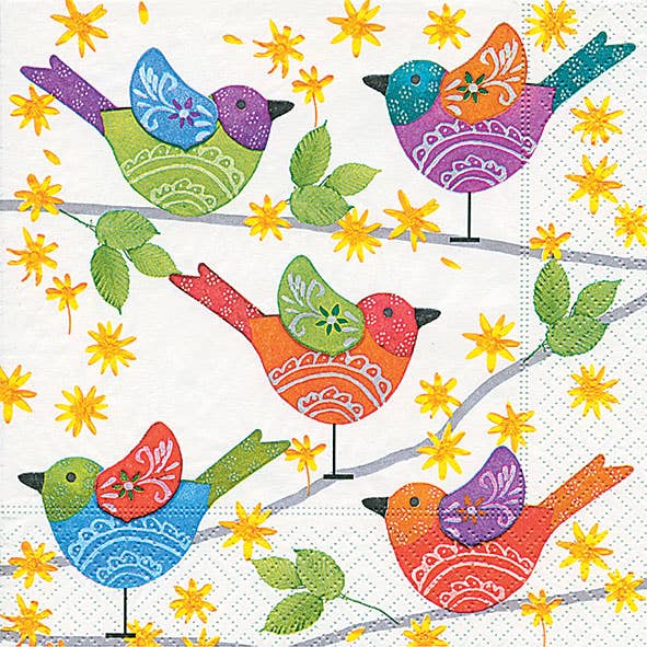 Twilight Collection - Colourful Birds Cocktail Napkin