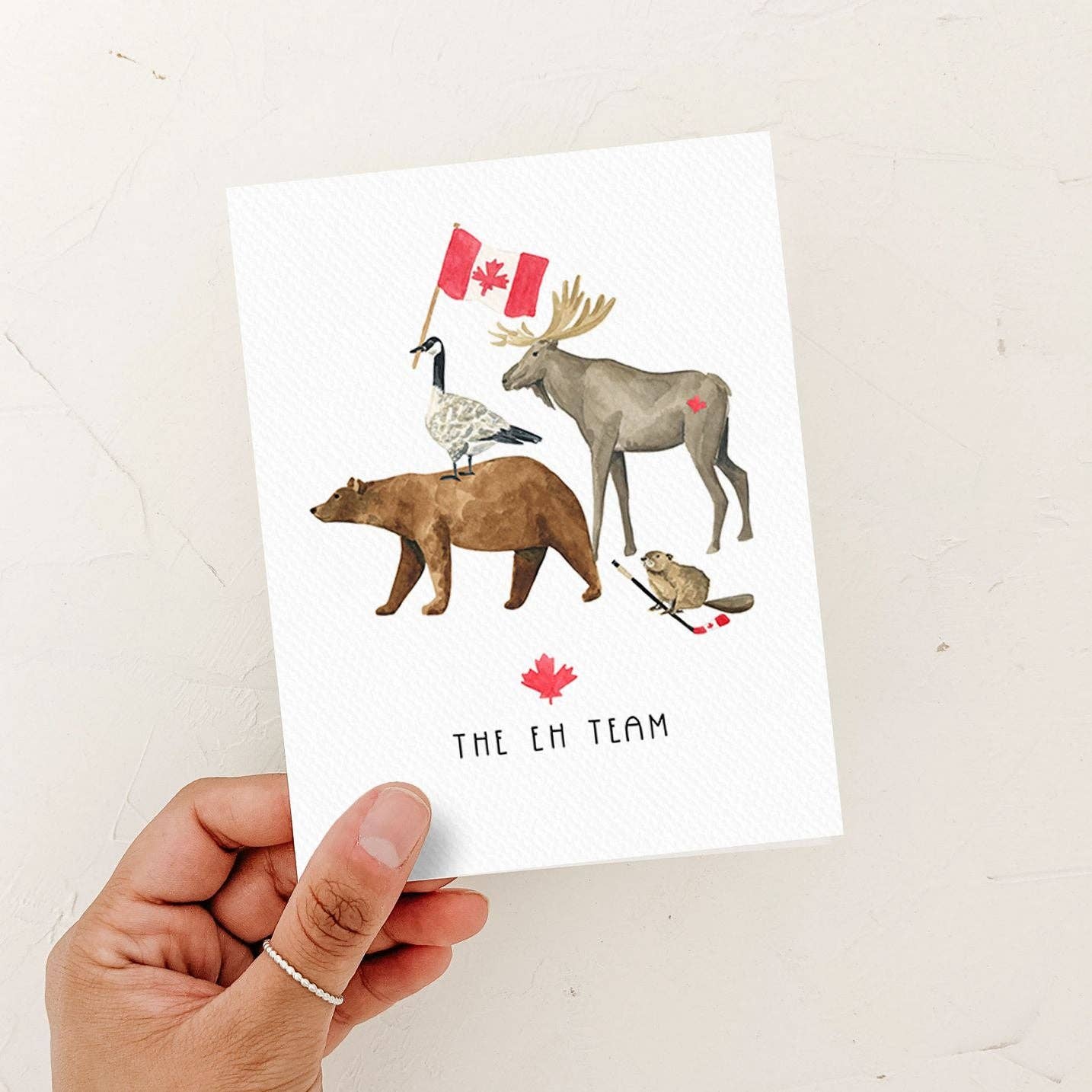 Almeida Illustrations - The Eh Team Card | Canada Card: White