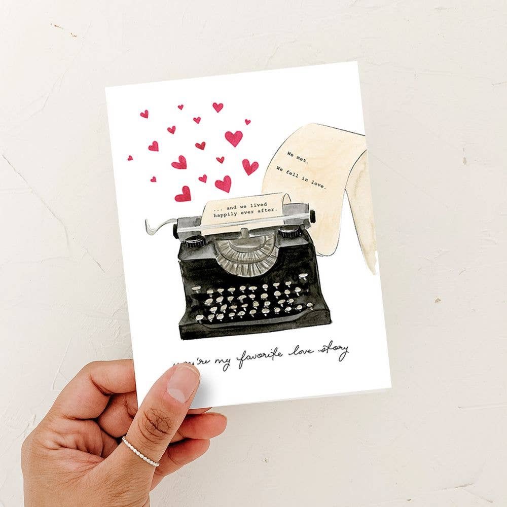 Almeida Illustrations - You're My Favorite Love Story -Anniversary Love card: White