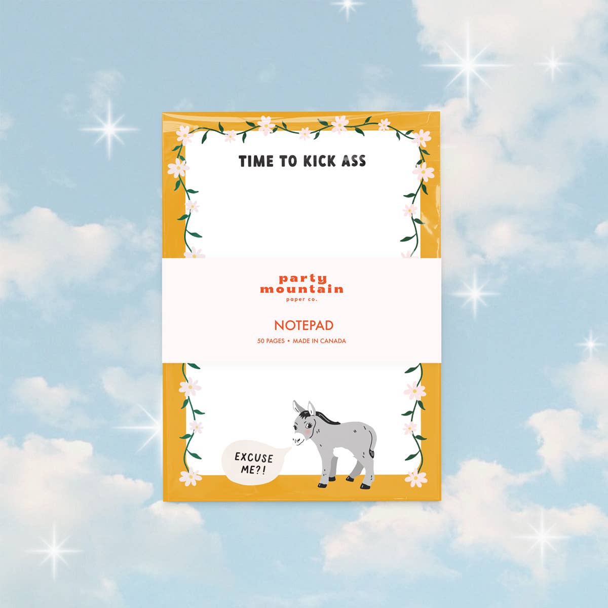 Party Mountain Paper co. - Time To Kick A** Notepad | Last Chance