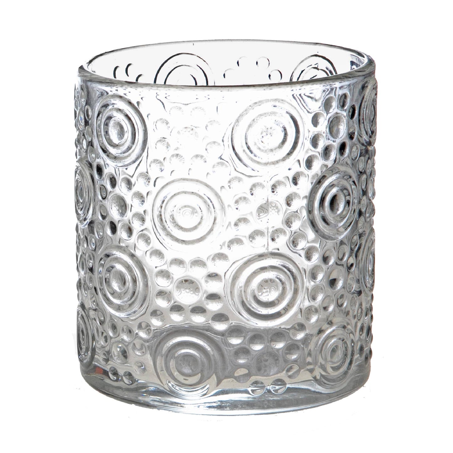 IH Casa Decor - Round Glass Candle Holder Circles: Clear