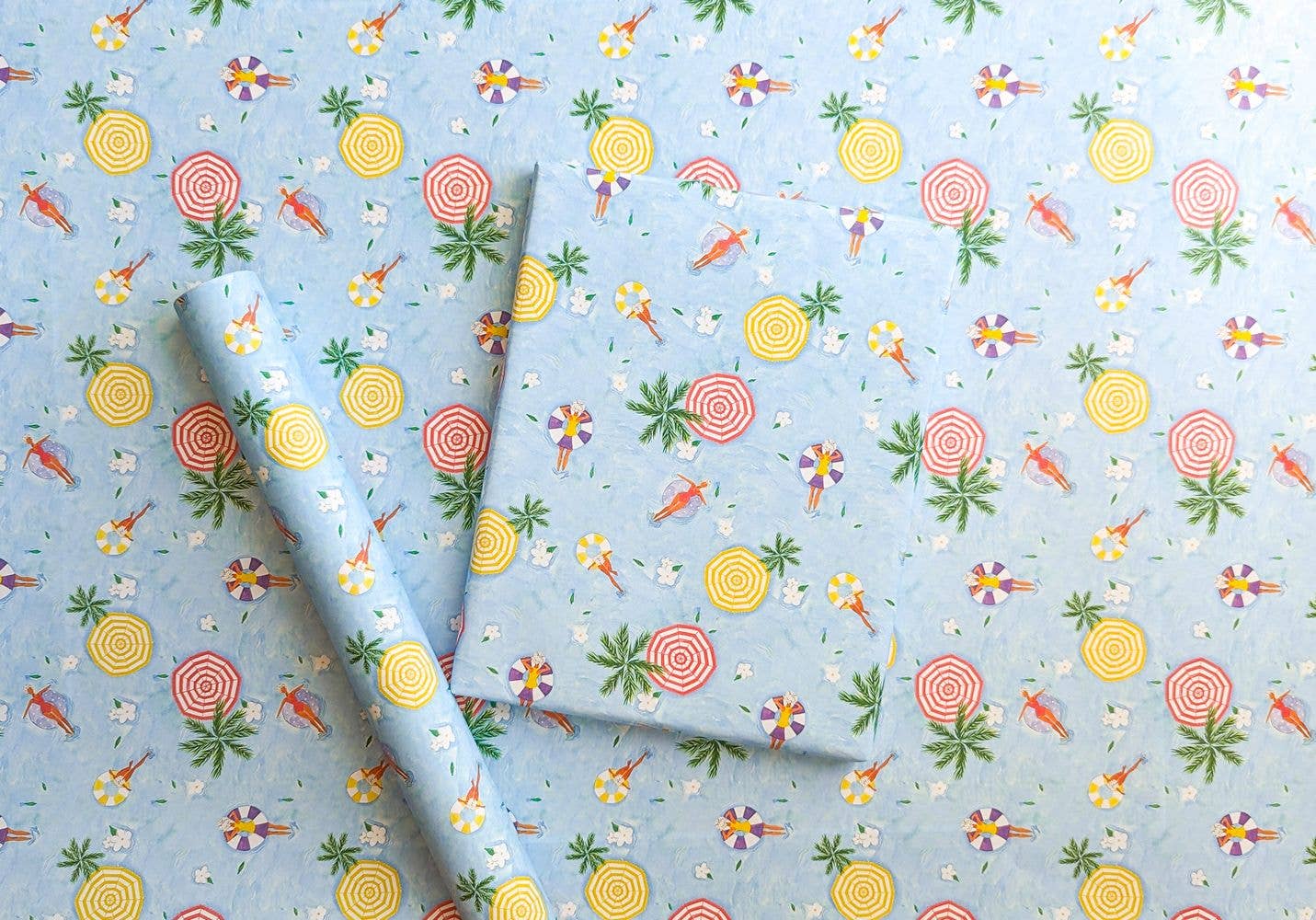 Almeida Illustrations - Pool Ladies Fashion Birthday Gift Wrap: Single Sheet