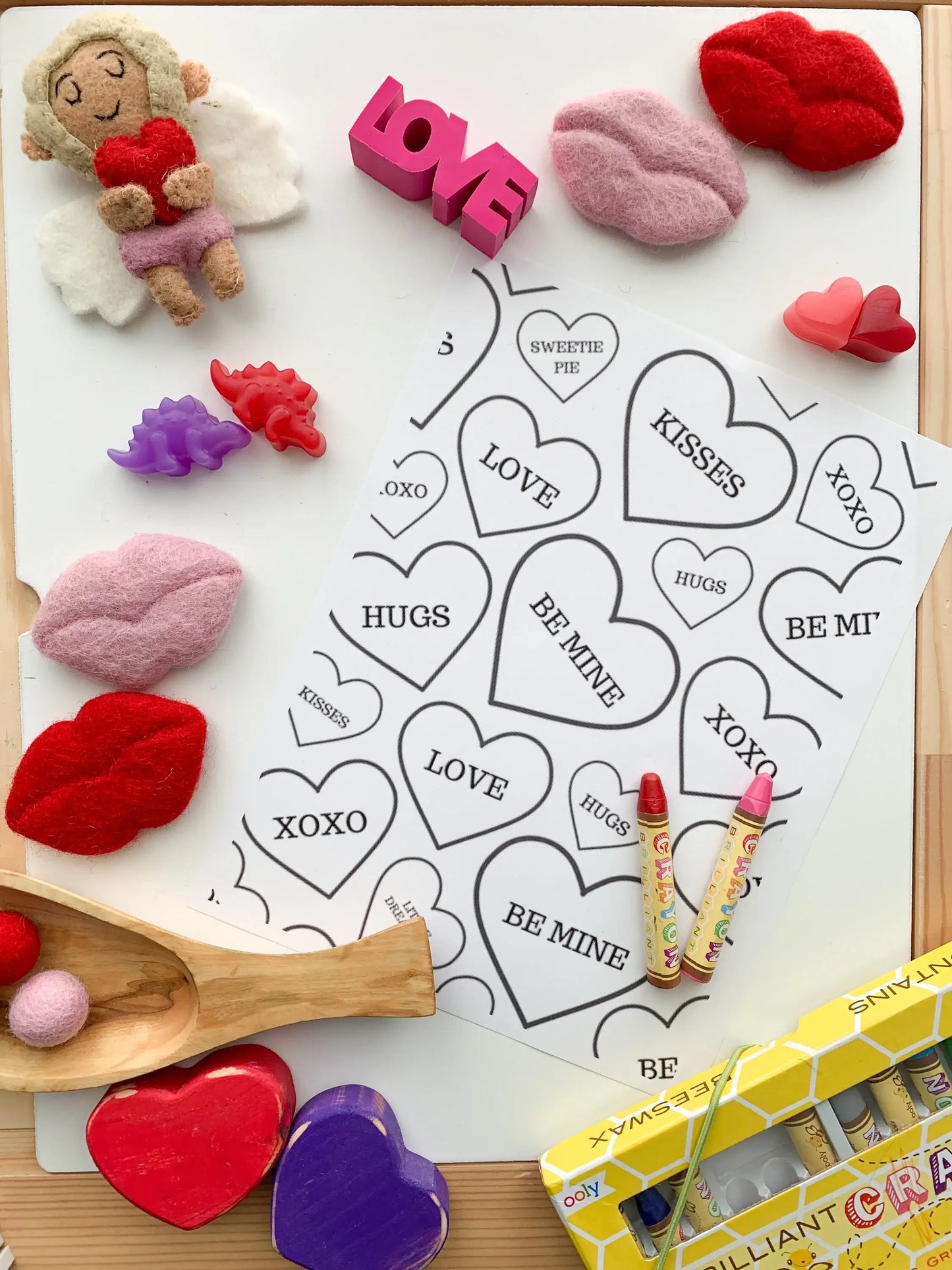 Sewing Seeds Play - One Red Felt Valentine Kissy Lips