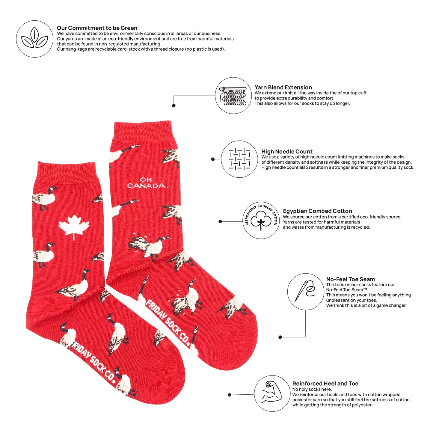 Friday Sock Co. - Women's Canada Goose Socks