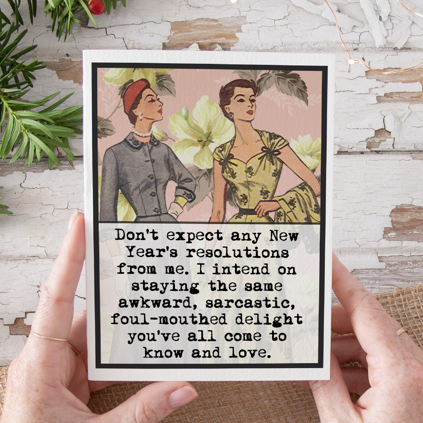 Raven's Rest Studio - Funny New Year's Card. Foul-Mouthed Delight.