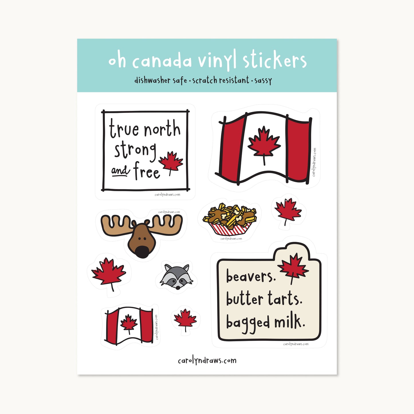 carolyndraws - Oh Canada Vinyl Sticker Sheet