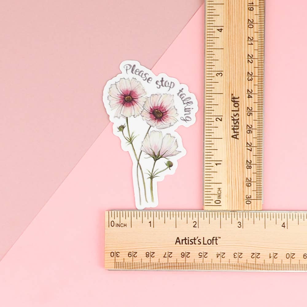Naughty Florals - Please Stop Talking Sticker