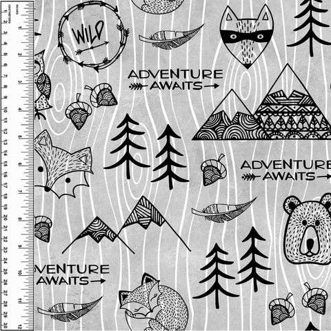 Busy Little Stitches - Adventure Awaits Grey Toddler Blanket