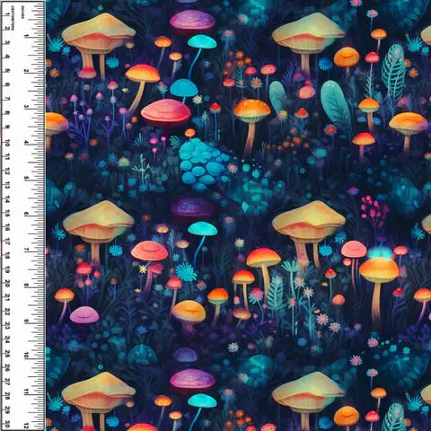 Busy Little Stitches - Glowing Mushrooms Toddler Blanket