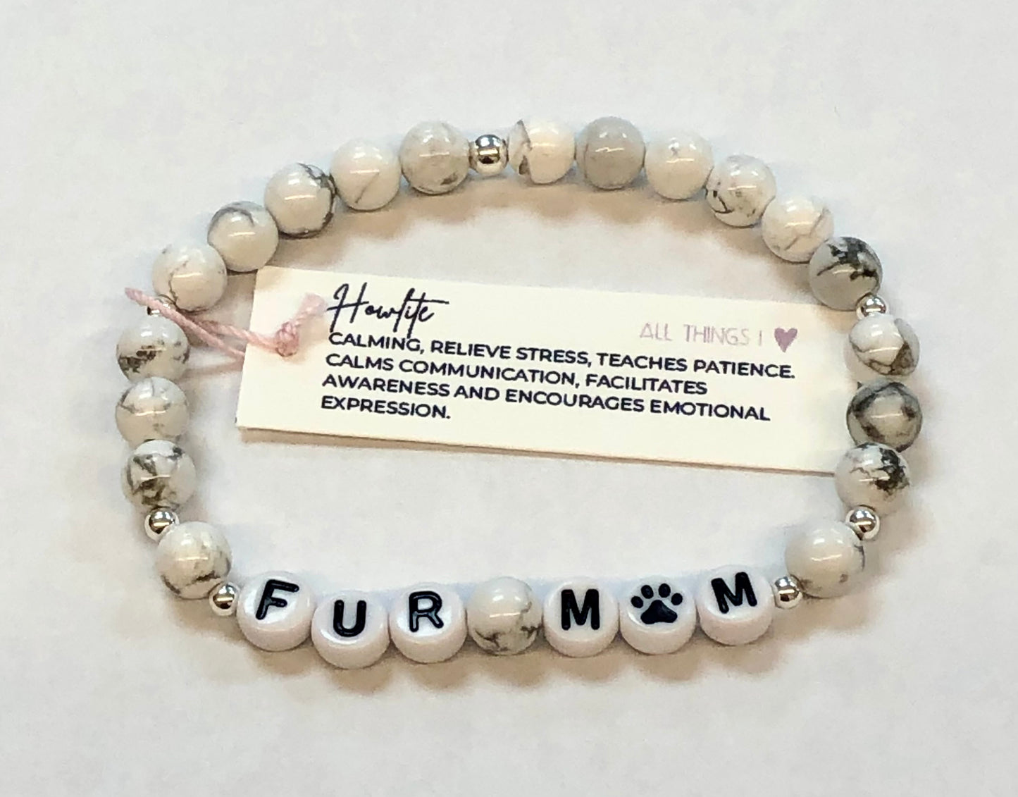 All Things I <3 - 'Fur mom' lettered bracelet