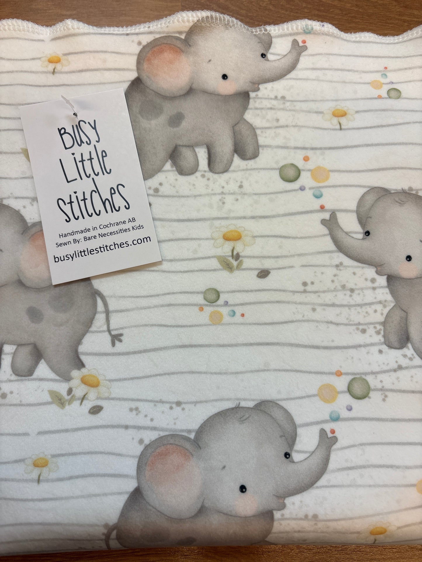 Busy Little Stitches- Elephant Bubble Stripe