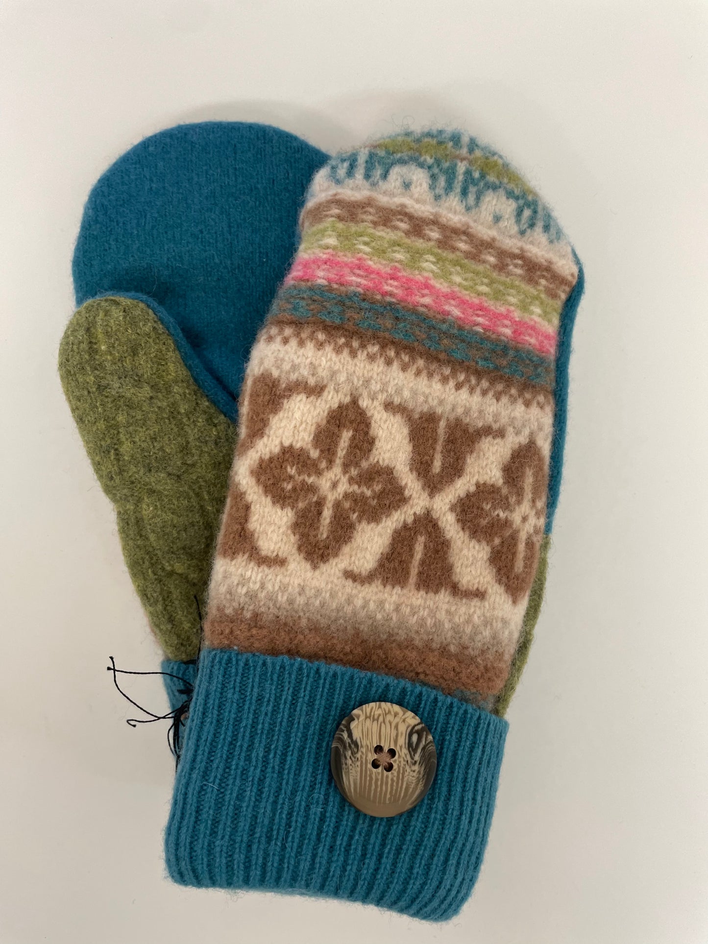 Sheepishly Warm- upcycled felted wool mittens