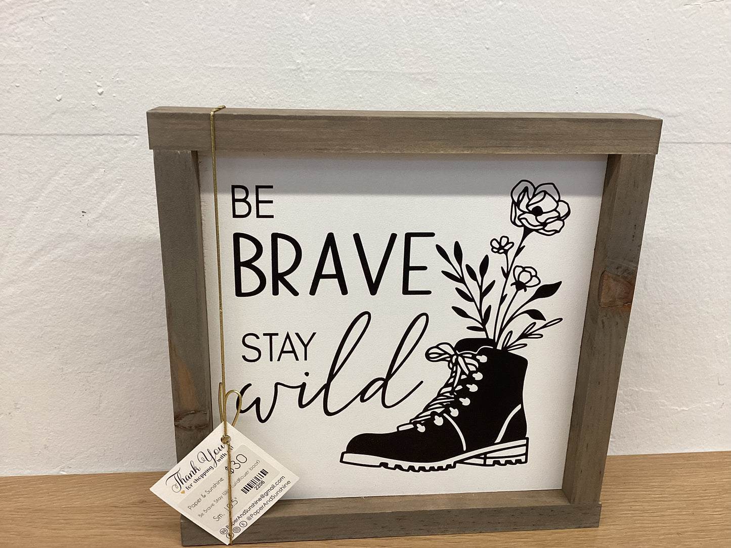 Paper & Sunshine - Square wooden sign-various- Sm