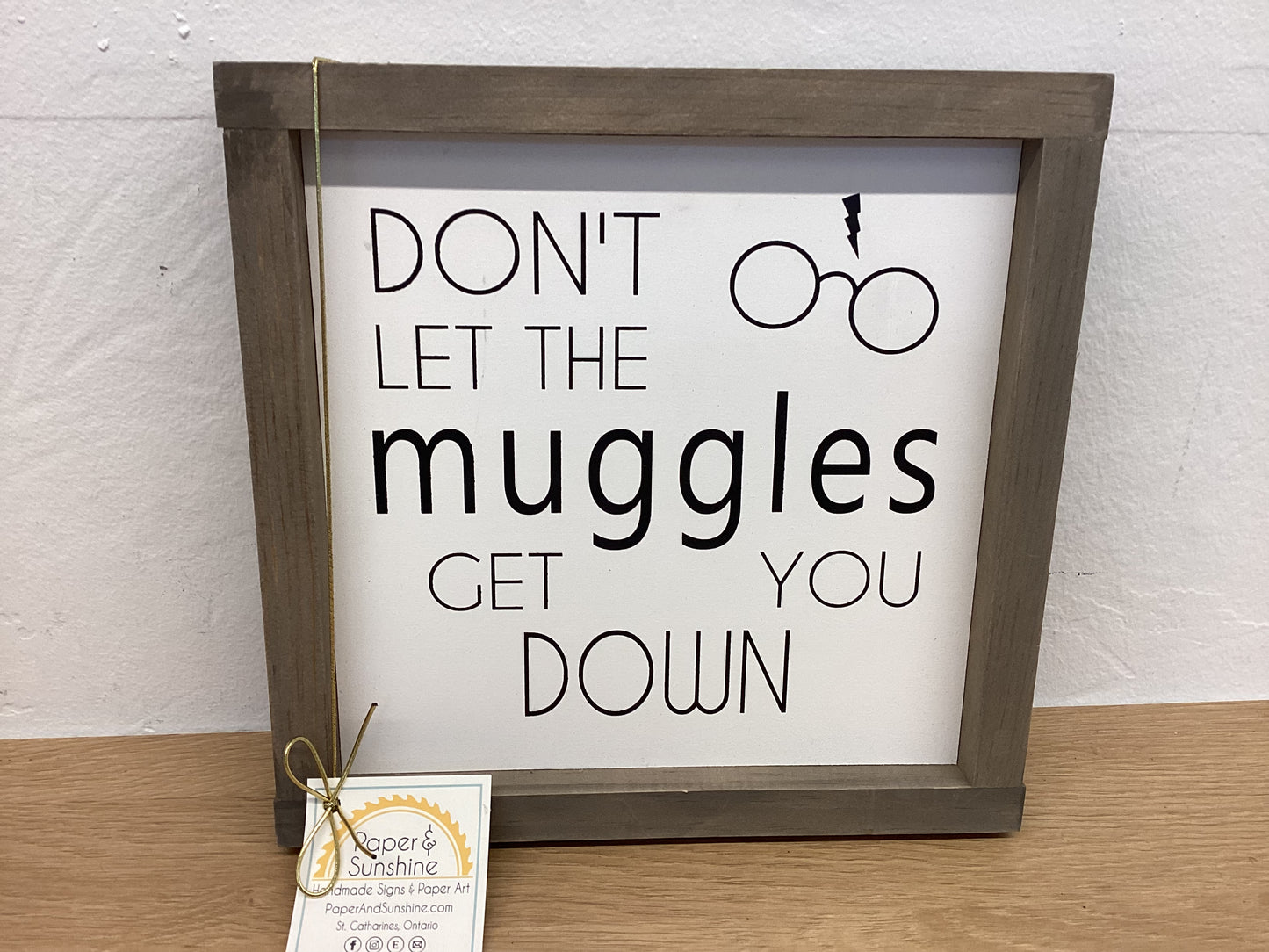 Paper & Sunshine - Square wooden sign-various- Sm