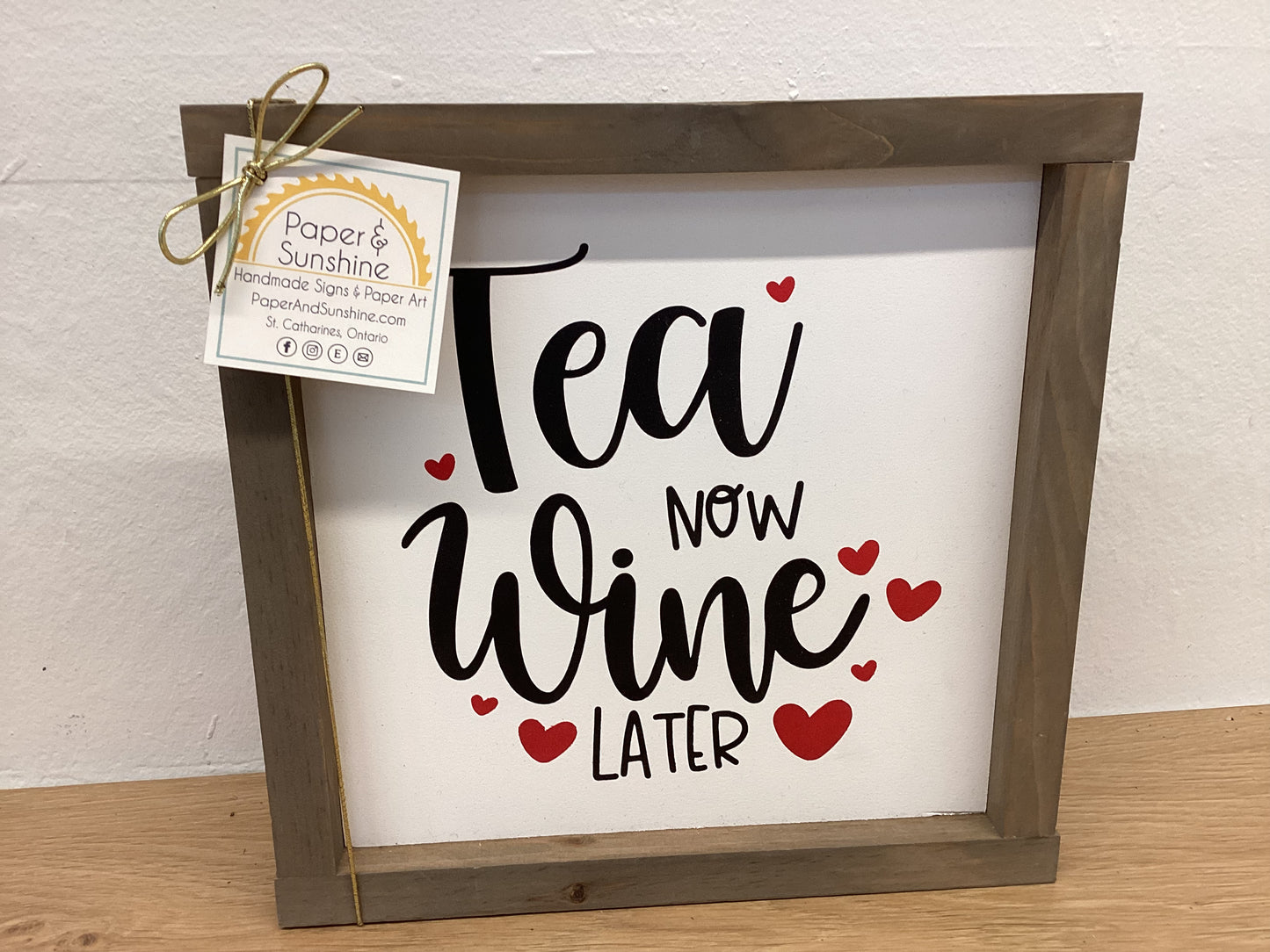 Paper & Sunshine - Square wooden sign-various- Sm