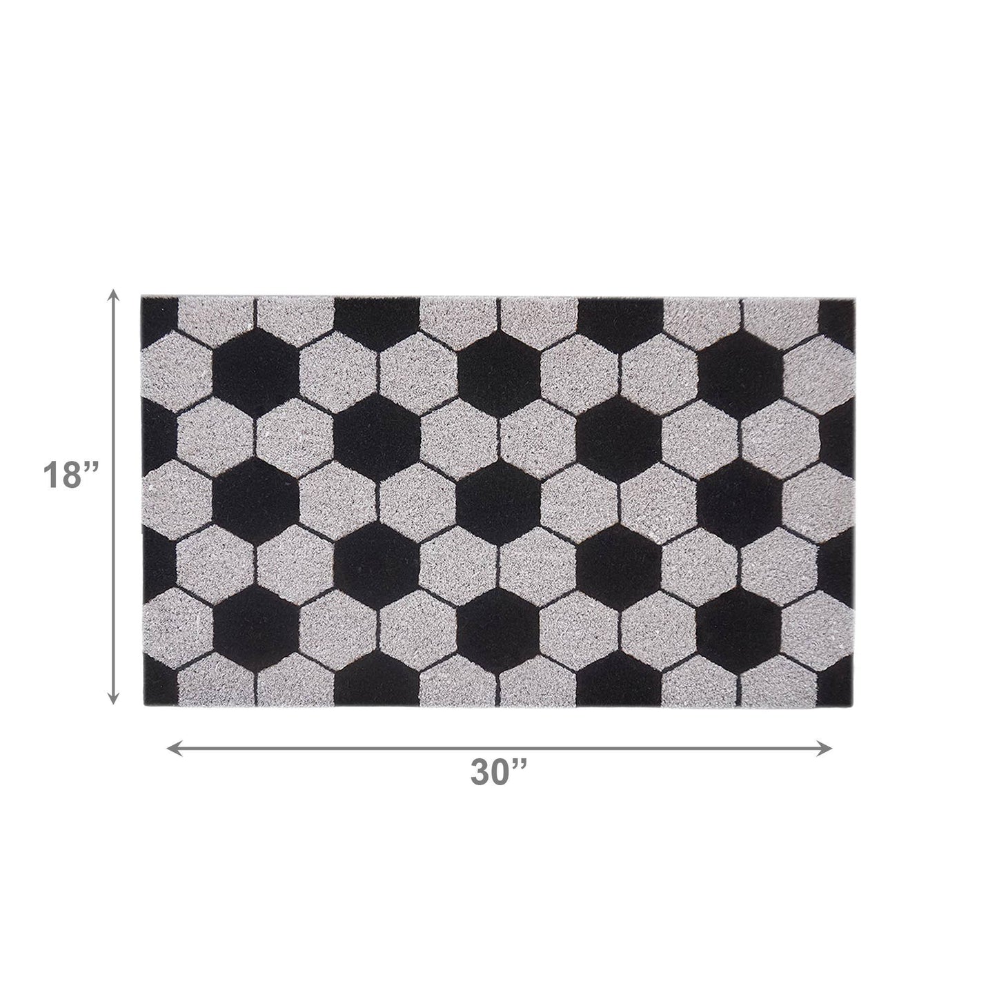 IH Casa Decor - Coir Door Mat (Soccer Print): Black