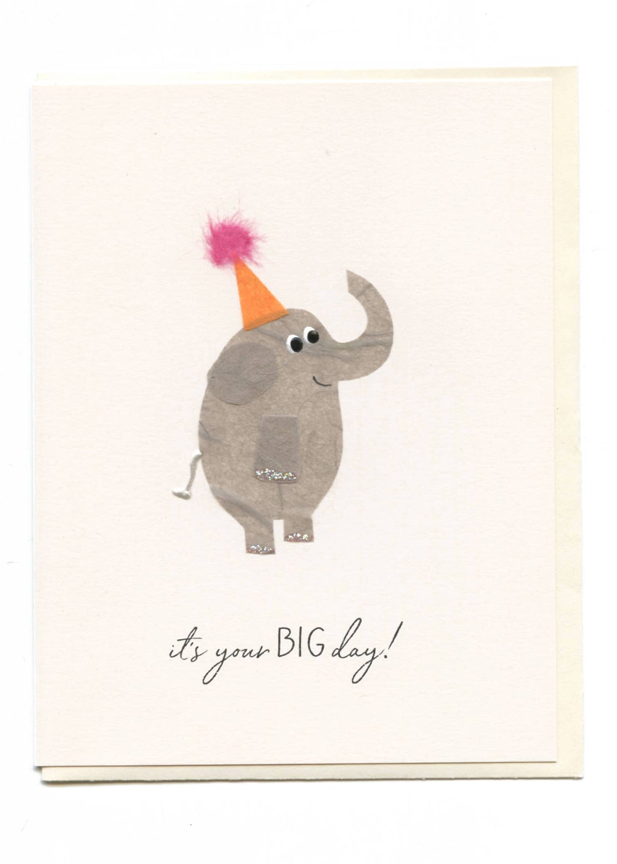 FLAUNT HANDMADE CORRESPONDENCES - "It's Your BIG Day" Elephant with Hat