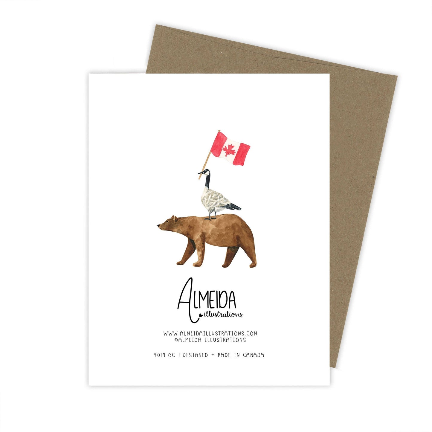 Almeida Illustrations - The Eh Team Card | Canada Card: White