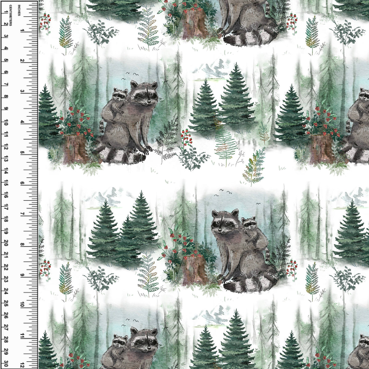 Busy Little Stitches - Raccoon Mama White Toddler Blanket