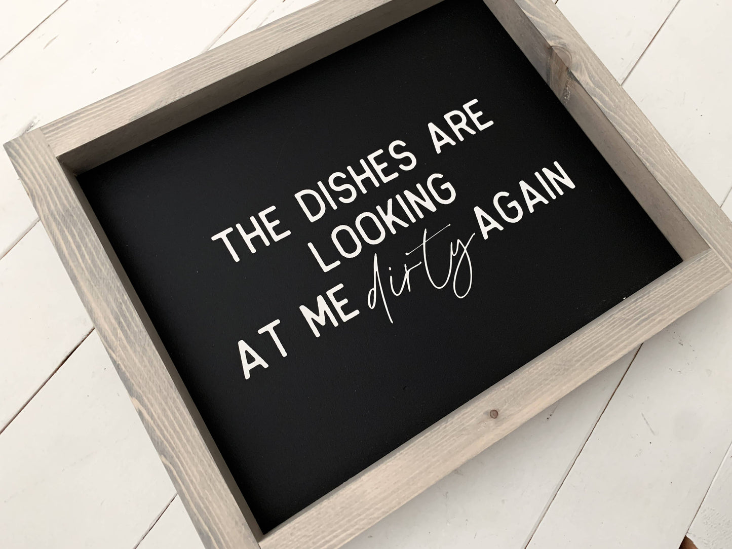 Ashwood Designs - The dishes are looking at me dirty again: Black / Dark Walnut