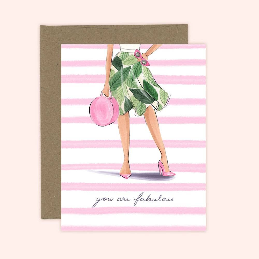 Almeida Illustrations - You are Fabulous Girl Power card: White