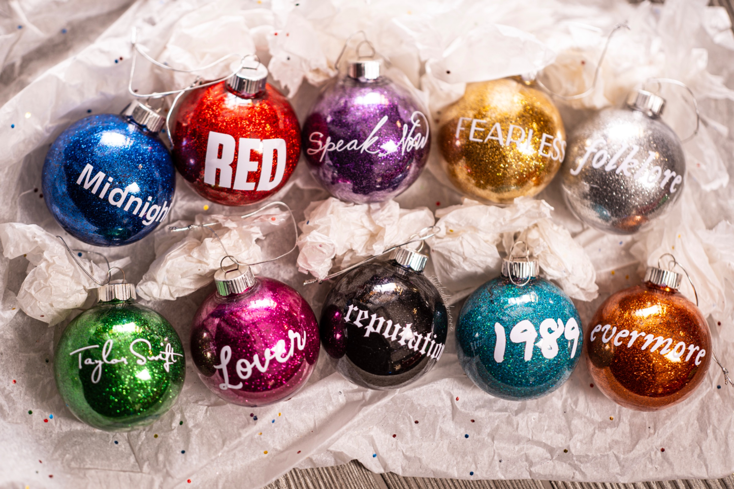 brattyropes - Taylor Swift Christmas Ornament | Glitter Ornaments | Eras: Speak Now