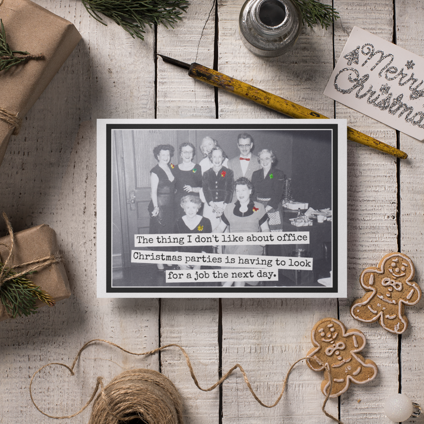 Raven's Rest Studio - Funny Christmas Card. Office Christmas Parties.