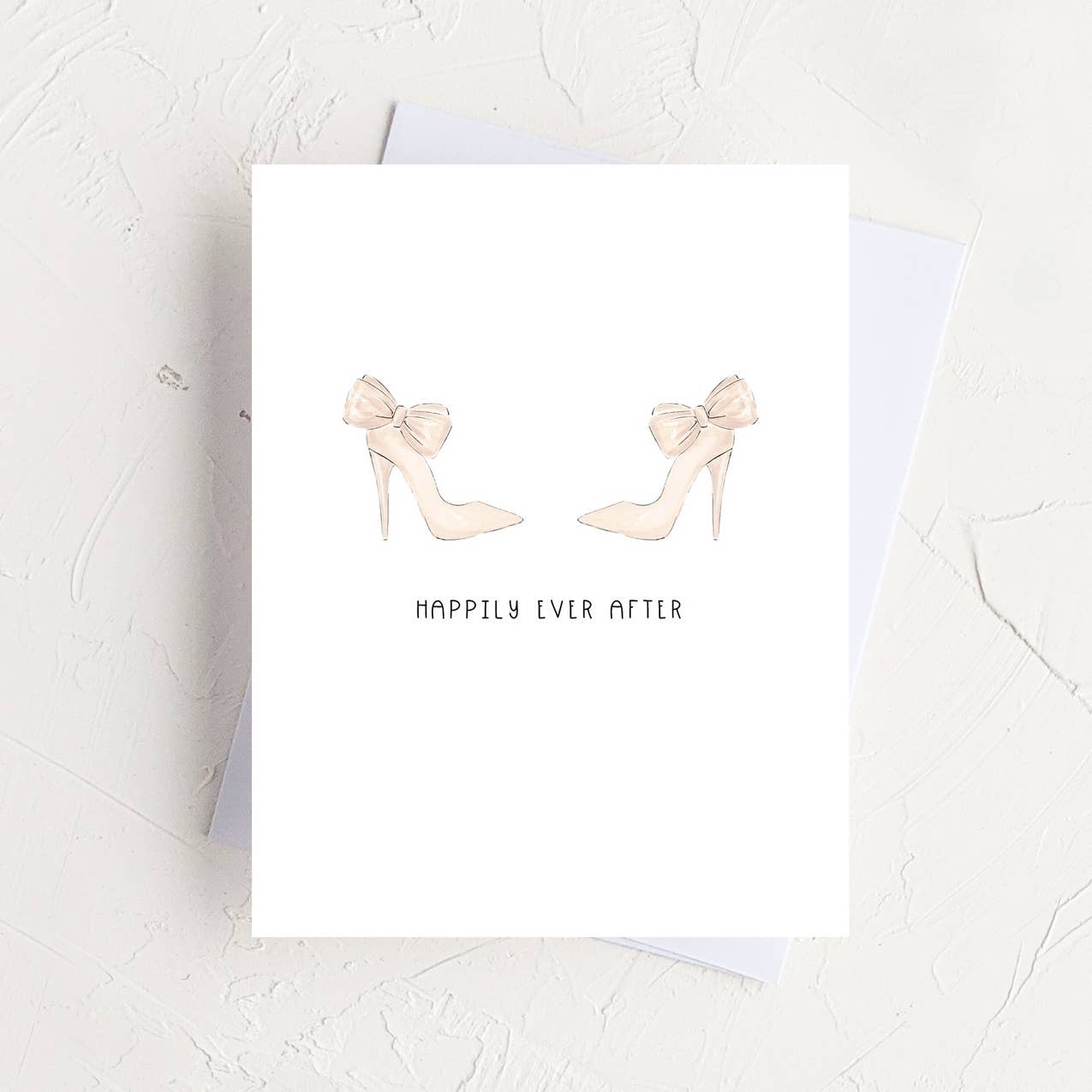 Almeida Illustrations - Happily Ever After Mrs + Mrs Newlywed Lesbian Gay LGBTQ+Greeting Card: White