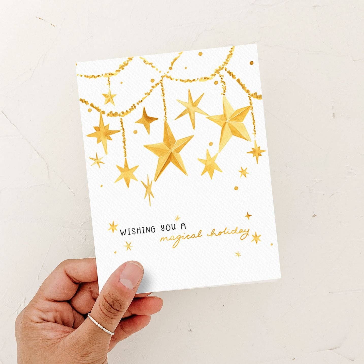 Almeida Illustrations - Magical Christmas Card | Stars: White
