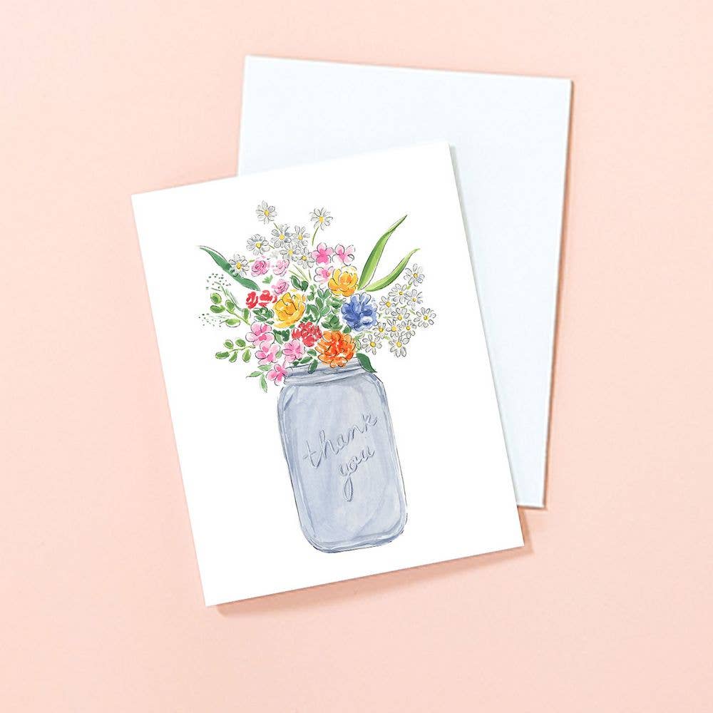 Almeida Illustrations - Wild Flower Thank You Card: Smooth (while qtys last) + White Envelope