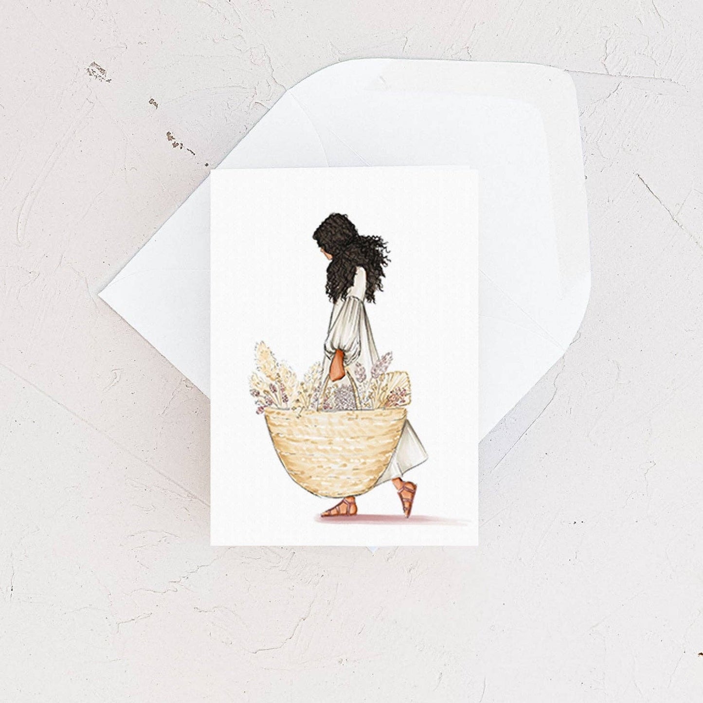Almeida Illustrations - Mini Card - French Basket - Everyday Enclosure Card