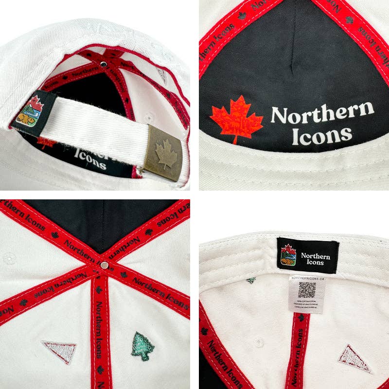Northern Icons Creations INC - Canada Icons All-Over Embroidery Cotton Cap: Black