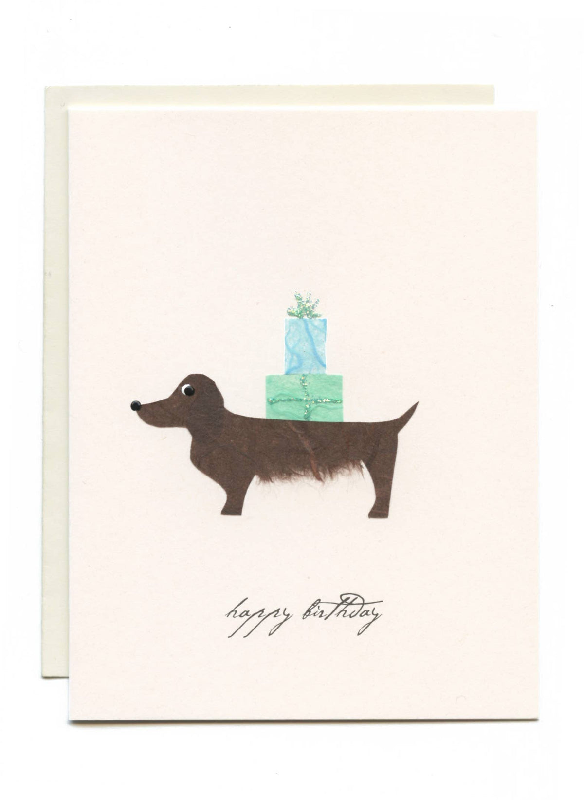 FLAUNT HANDMADE CORRESPONDENCES - "Happy Birthday" Dog with Presents