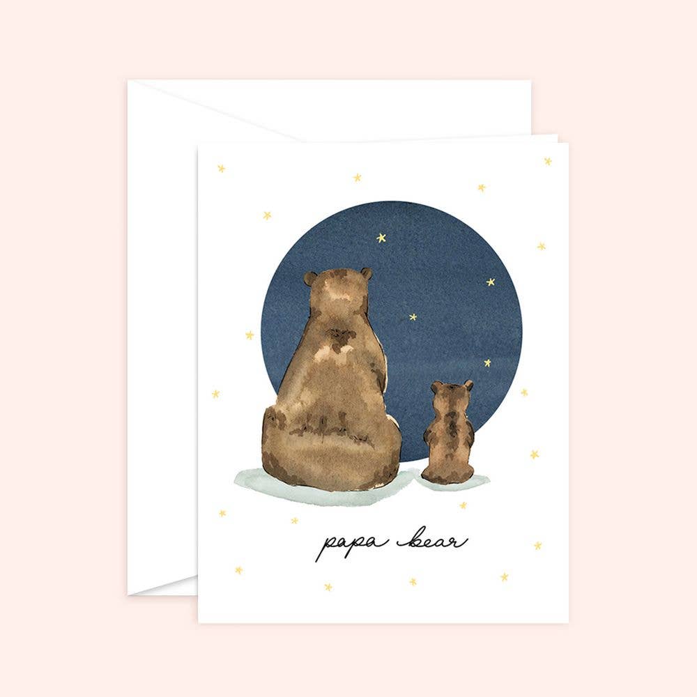 Almeida Illustrations - Papa Bear Father's day card: White