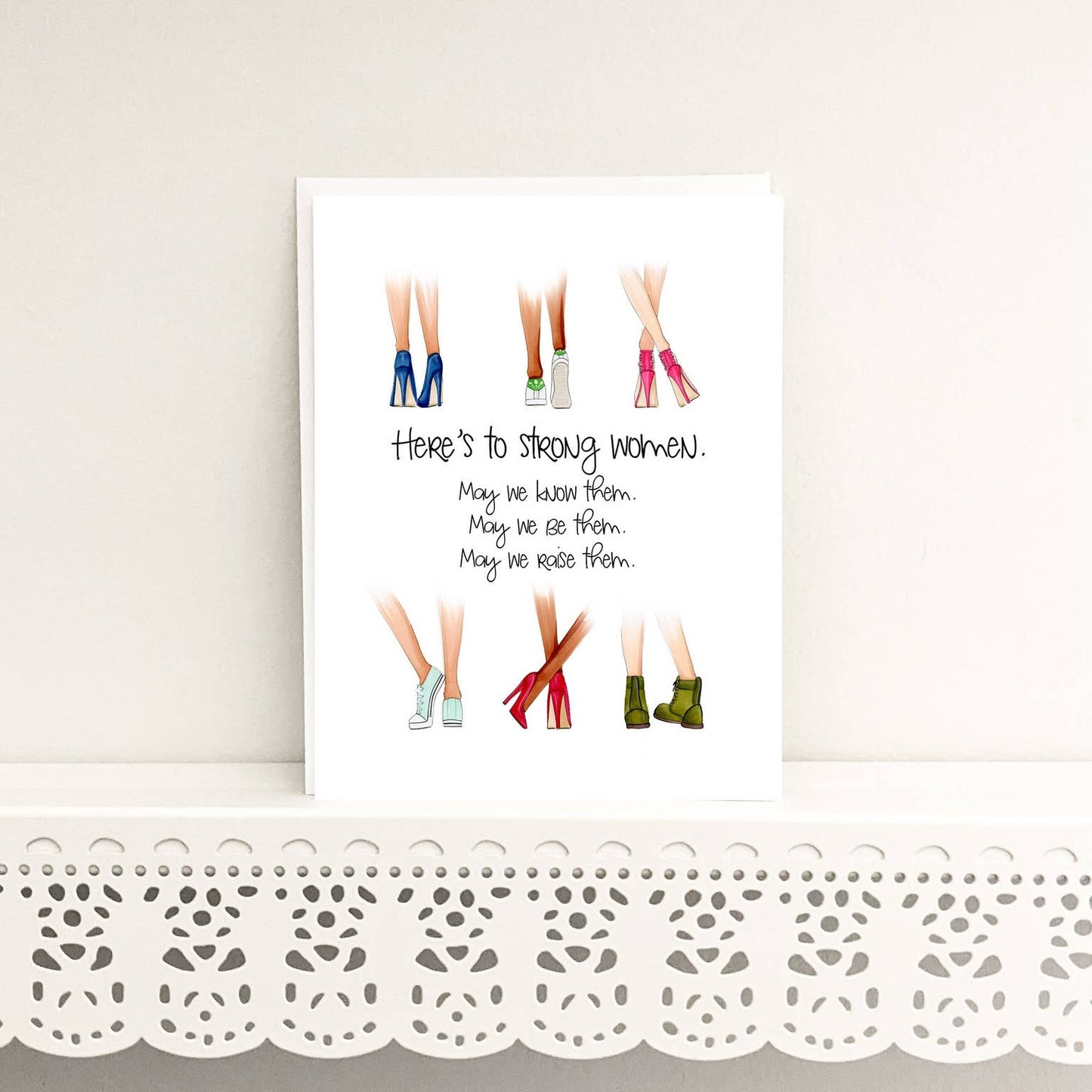 Almeida Illustrations - Ladies Who Empower - Women Power Greeting Card: White