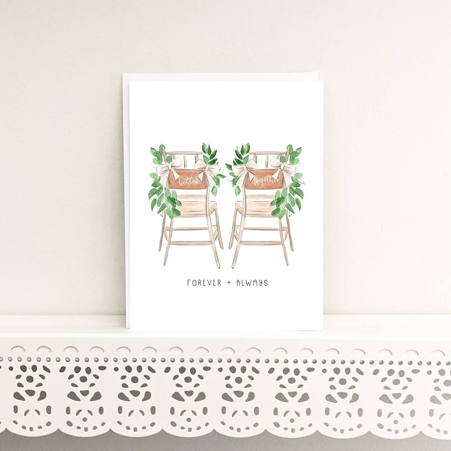 Almeida Illustrations - Better Together - Newly Wed Wedding Greeting Card: White