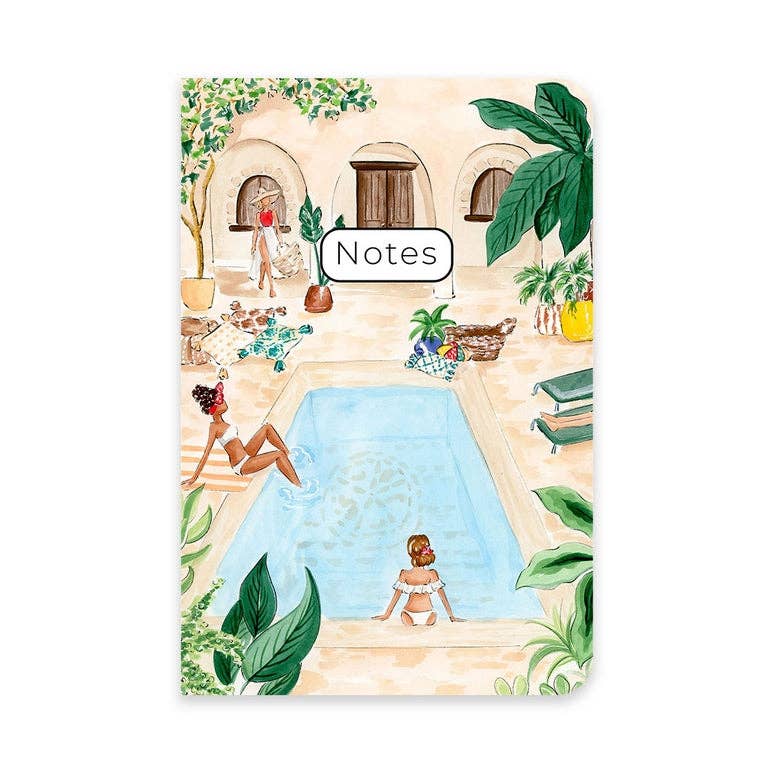Almeida Illustrations - Ladies by the Pool Tropical Notebook - 48 Lined Pages