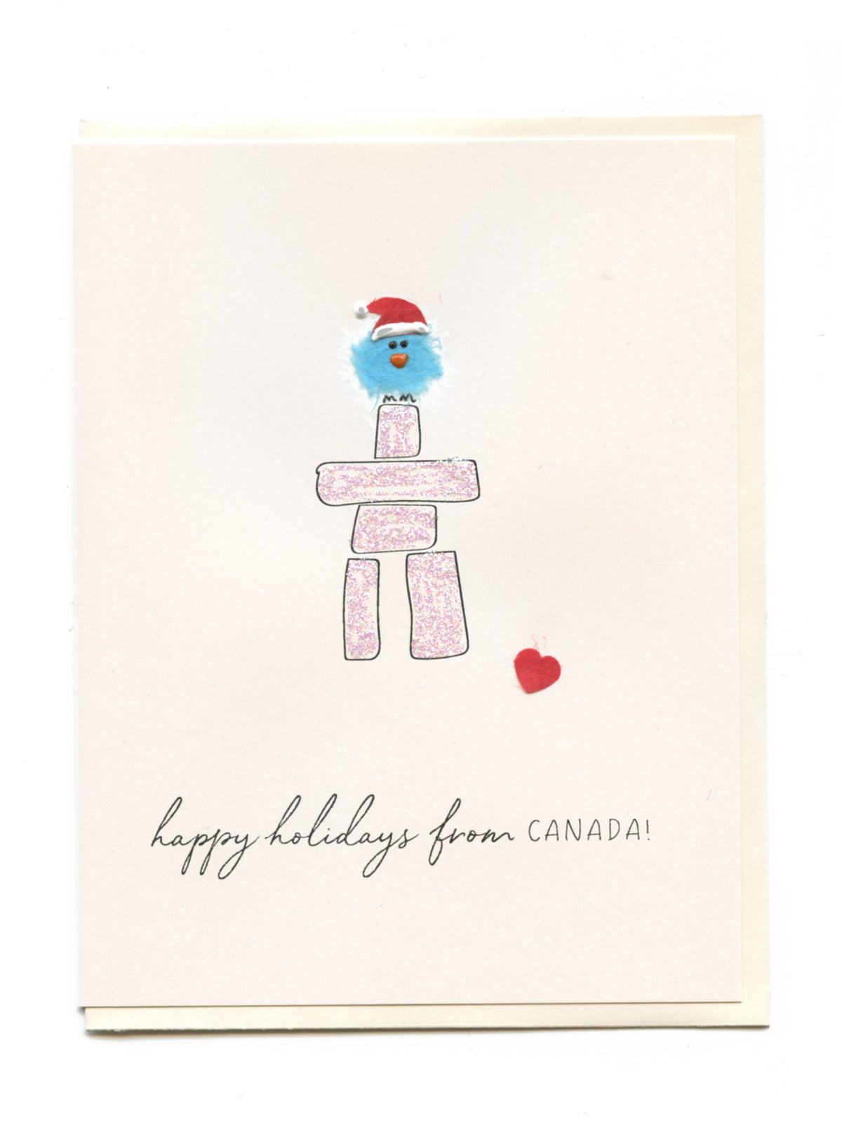 FLAUNT HANDMADE CORRESPONDENCES - "Happy Holidays From CANADA" Inukshuk