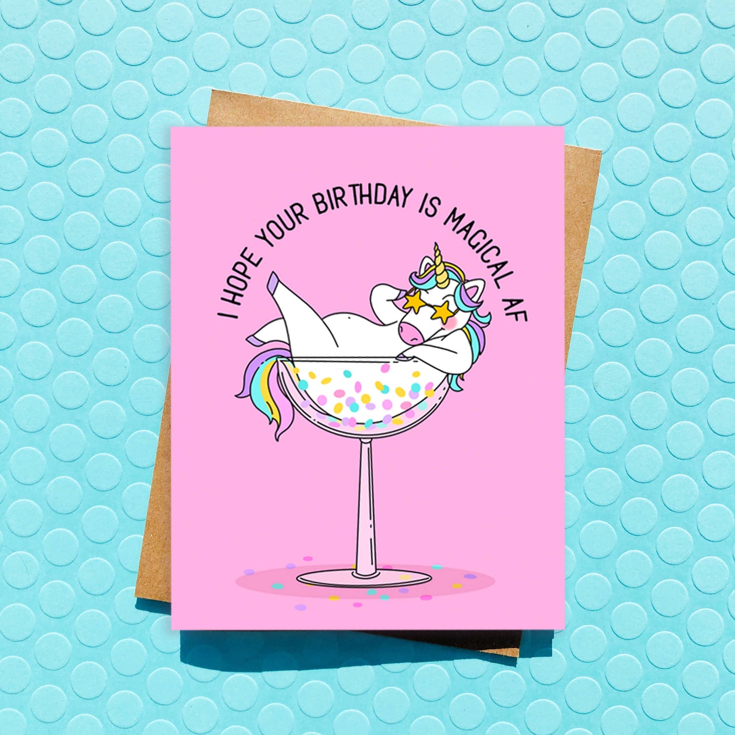 Top Hat and Monocle - Magical AF Funny Birthday Card - Unicorn Card