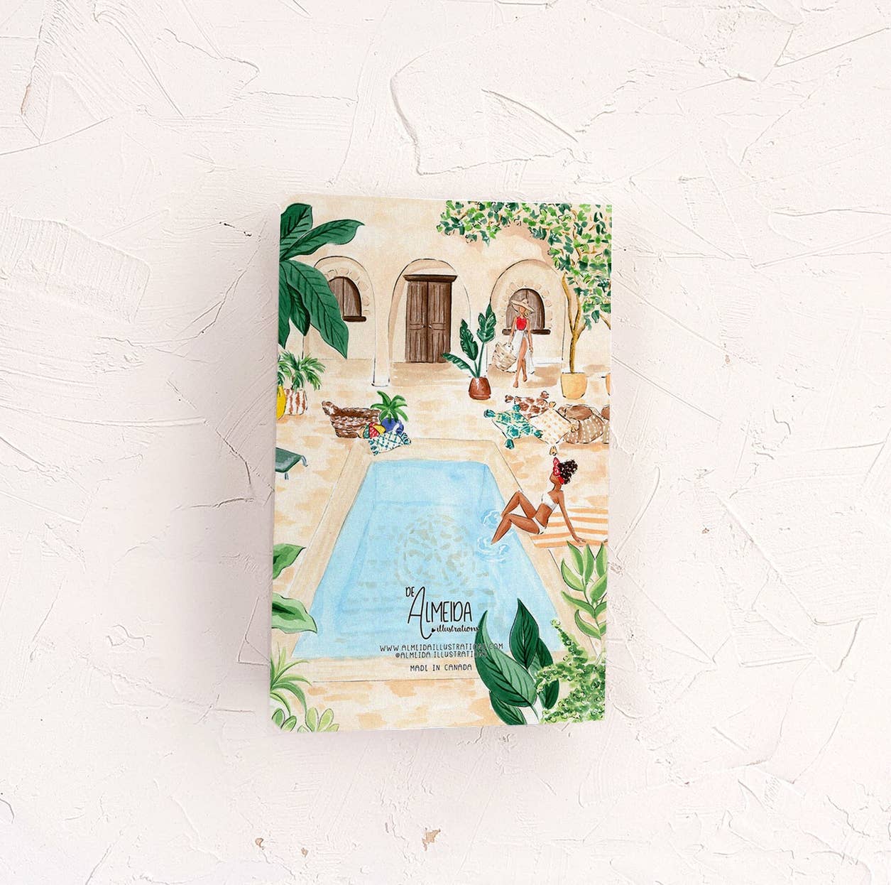 Almeida Illustrations - Ladies by the Pool Tropical Notebook - 48 Lined Pages