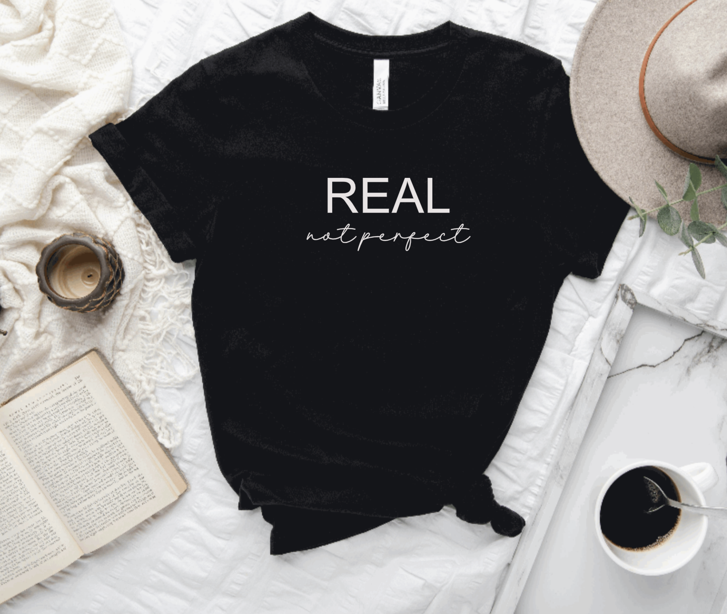 Hunter Kouture- REAL not perfect Black T-shirt,