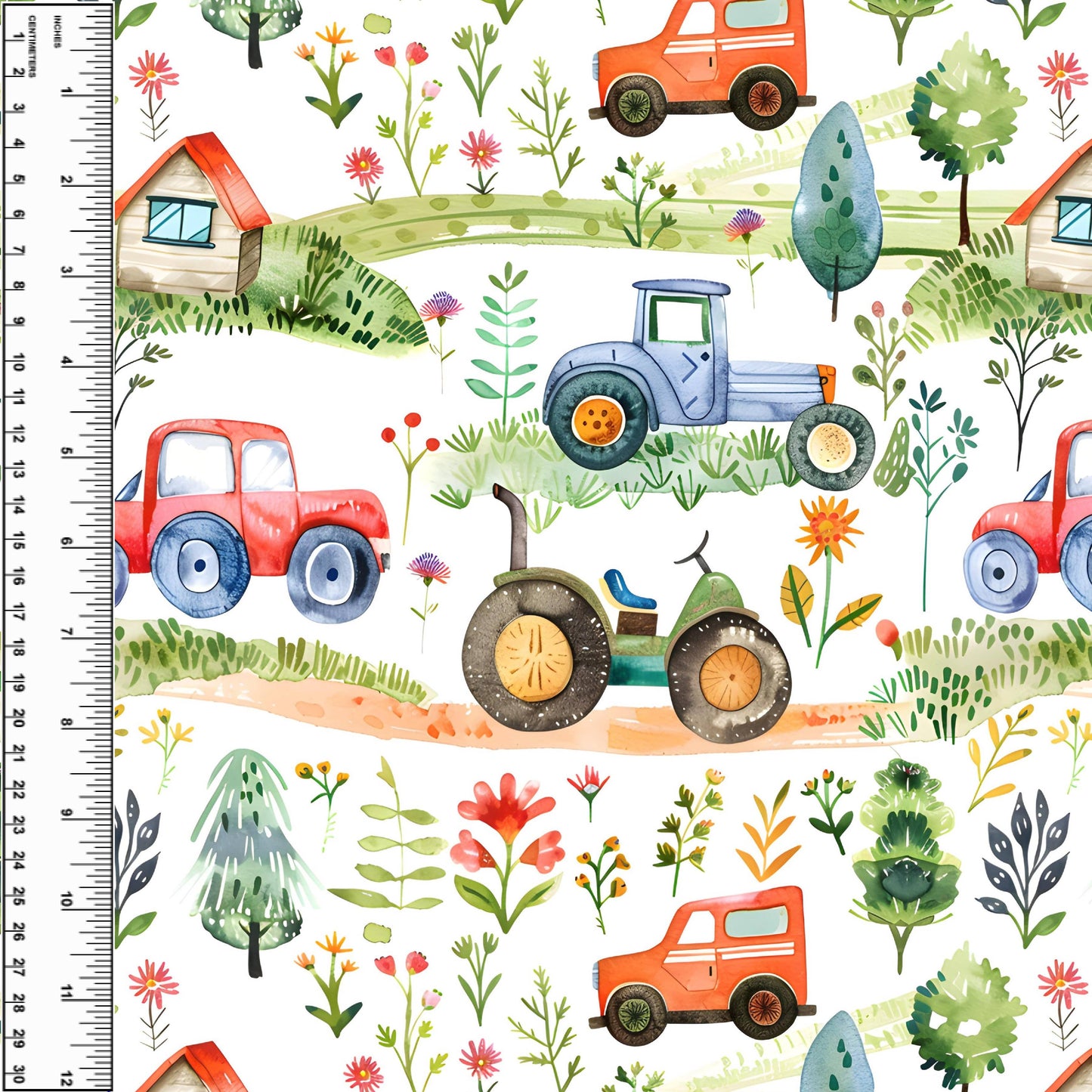 Busy Little Stitches - Farm Vehicles Fields Toddler Blanket