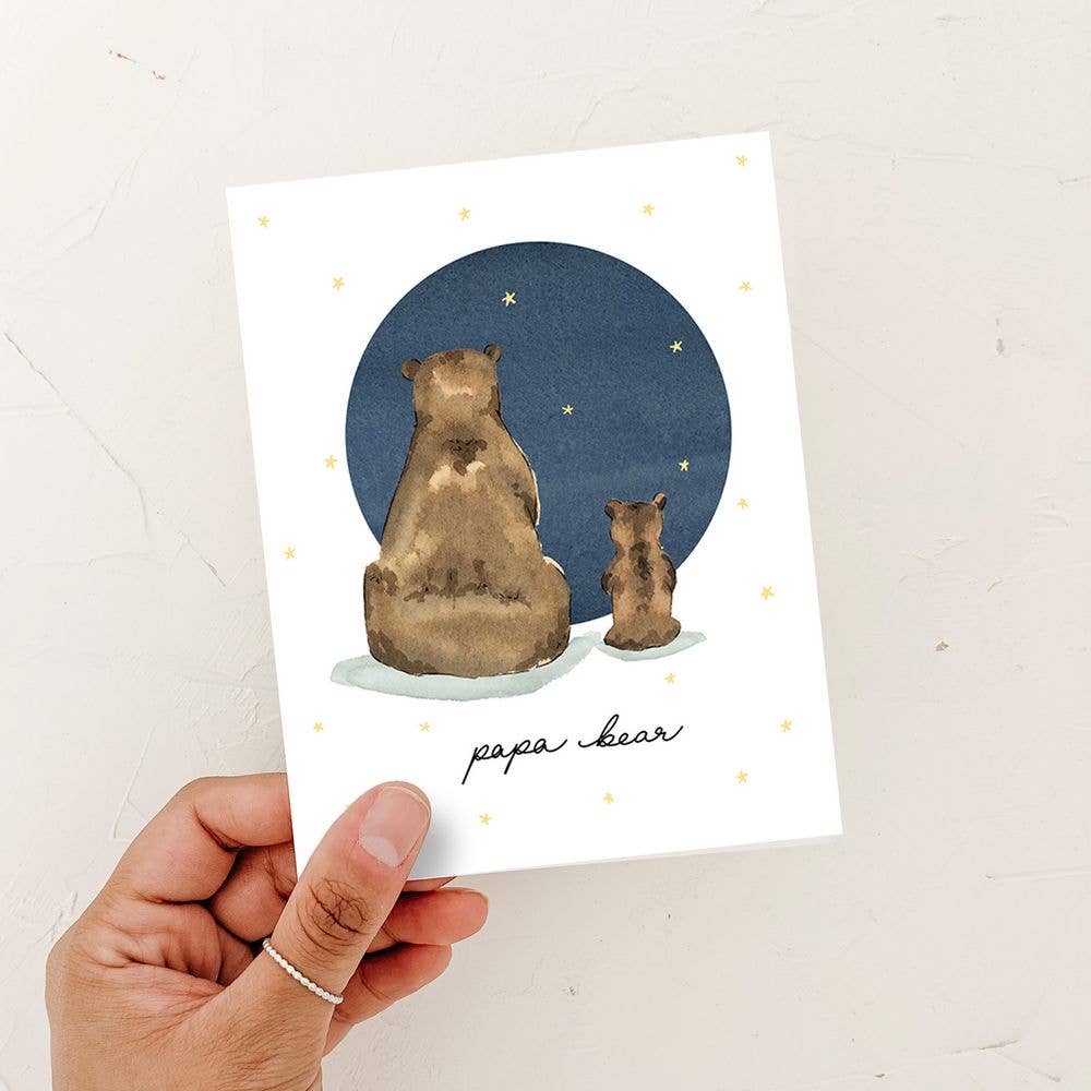 Almeida Illustrations - Papa Bear Father's day card: White