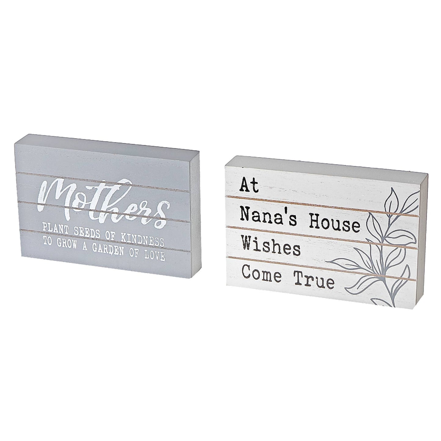 IH Casa Decor - Rect. Wood Sign Mothers/Nana Asstd: Multi