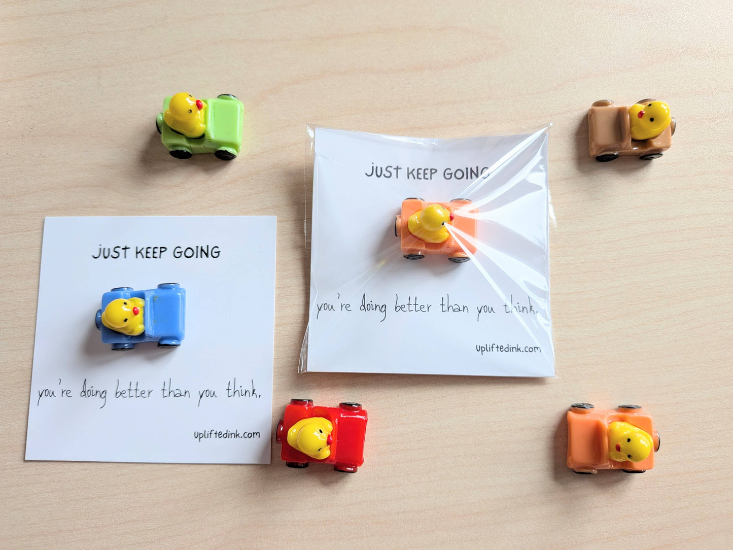 Uplifted Ink - Encouragement Square Card + Surprise Tiny Ducky Keepsake