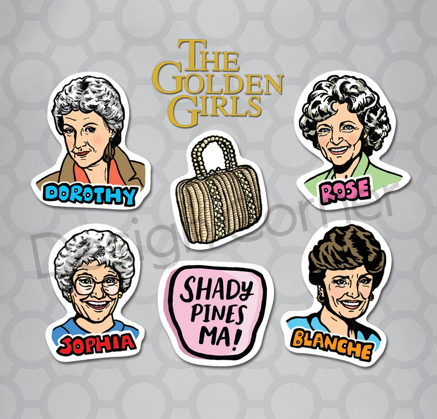 Design Corner - Golden Girls Die Cut Stickers 6 Pack