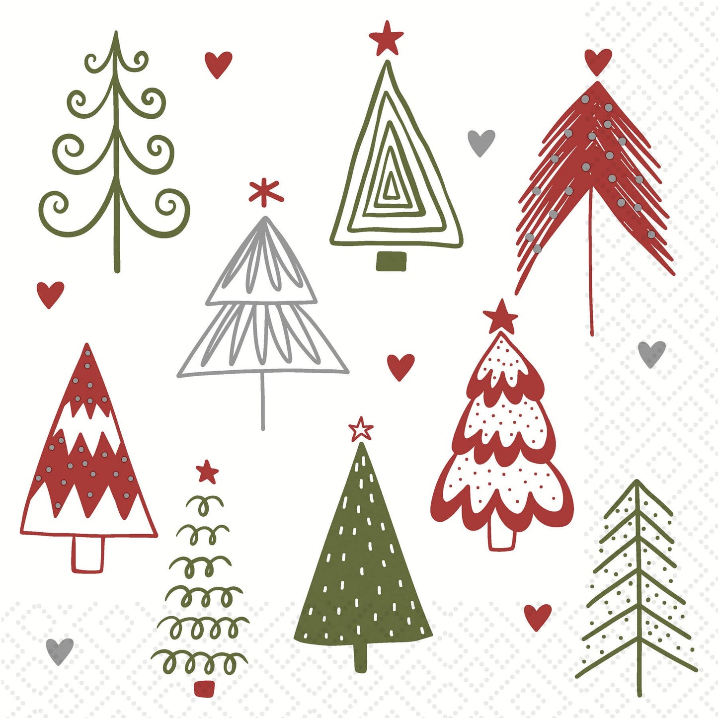 Twilight Collection - Fun Trees Red - Luncheon Napkin