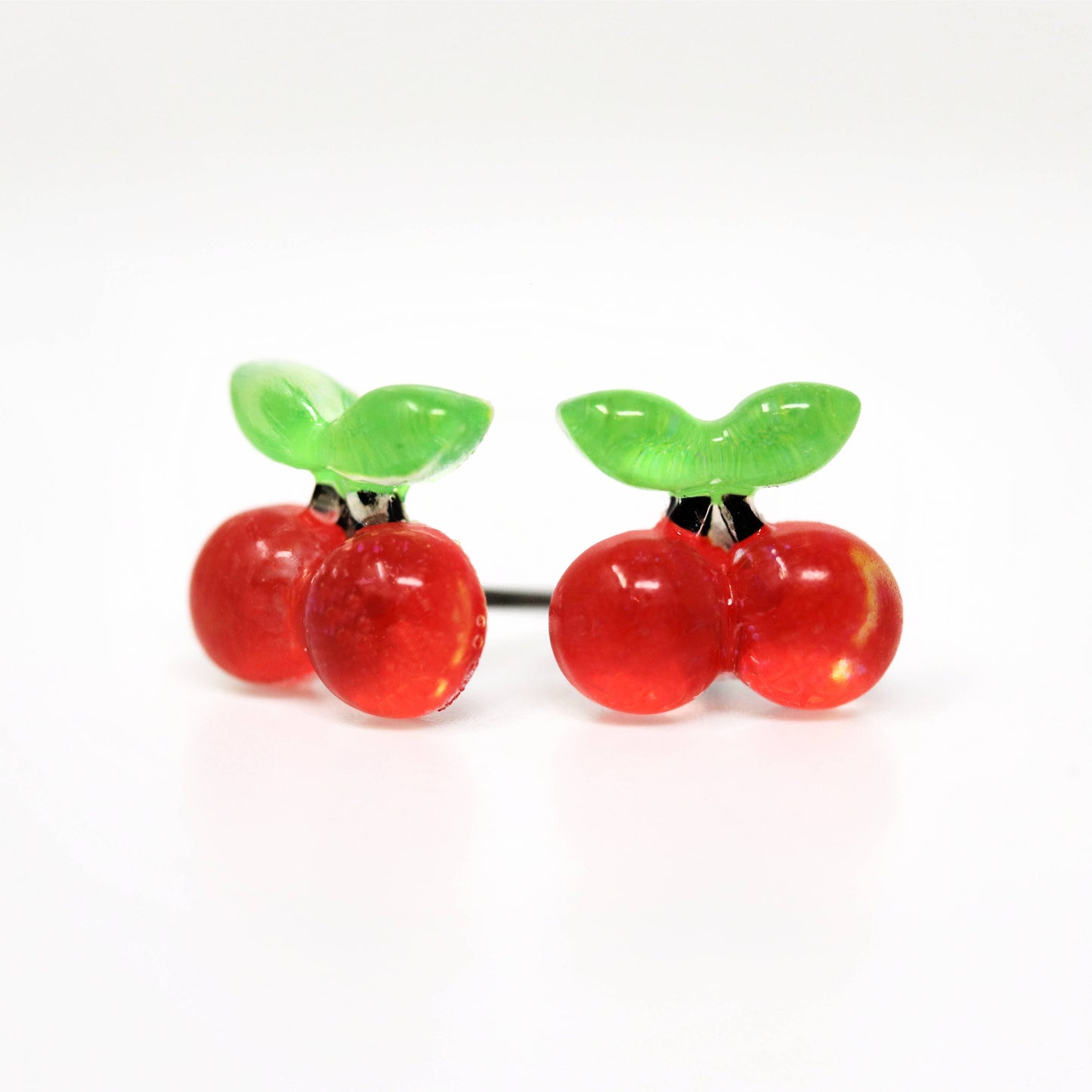 Pretty Smart - Cherry Stud Earrings, 10mm: Invisible Clip On